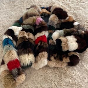 Multi colored fur jacket